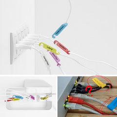 10 PCS Creative Writable Cable Power Line Arrangement Label Card