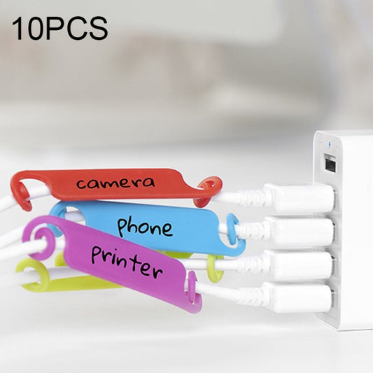 10 PCS Creative Writable Cable Power Line Arrangement Label Card