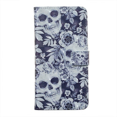 Skull and Flower Pattern 3D Horizontal Flip Leather Case for Galaxy A50, with Holder & Card Slots & Photo Frame & Wallet, Galaxy A50