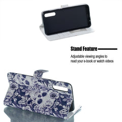 Skull and Flower Pattern 3D Horizontal Flip Leather Case for Galaxy A50, with Holder & Card Slots & Photo Frame & Wallet, Galaxy A50