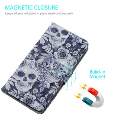 Skull and Flower Pattern 3D Horizontal Flip Leather Case for Galaxy A50, with Holder & Card Slots & Photo Frame & Wallet, Galaxy A50