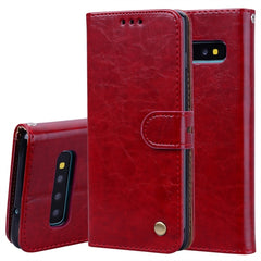 Business Style Oil Wax Texture Horizontal Flip Leather Case for Galaxy S10 Plus, with Holder & Card Slots & Wallet, For Galaxy S10 Plus