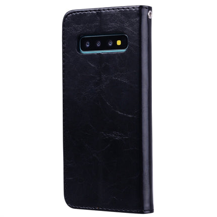 Horizontale Klapphülle aus Leder im Business-Stil mit Ölwachs-Textur für das Galaxy S10, mit Halter &amp; Kartenfächern &amp; Geldbörse, für das Galaxy S10