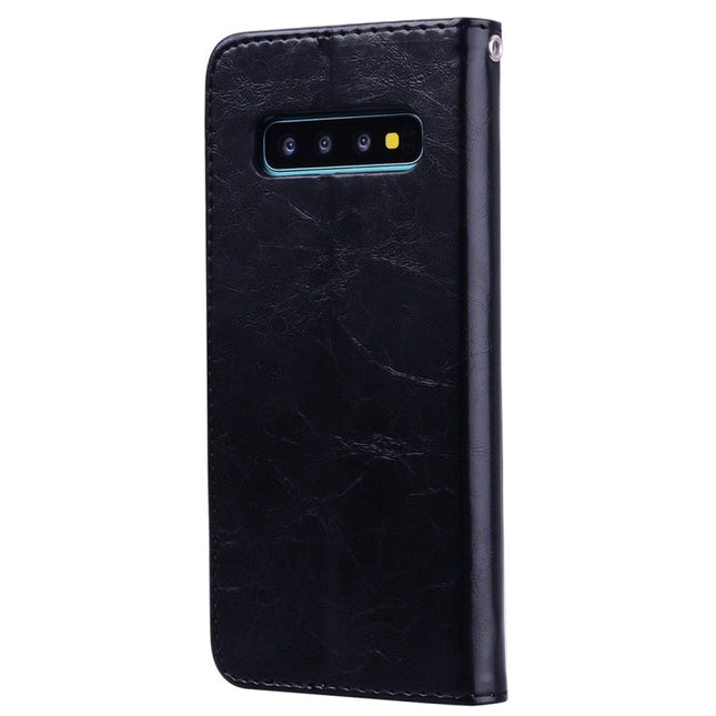 Business Style Oil Wax Texture Horizontal Flip Leather Case for Galaxy S10, with Holder & Card Slots & Wallet