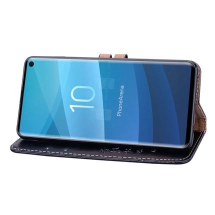 Horizontale Klapphülle aus Leder im Business-Stil mit Ölwachs-Textur für das Galaxy S10, mit Halter &amp; Kartenfächern &amp; Geldbörse, für das Galaxy S10