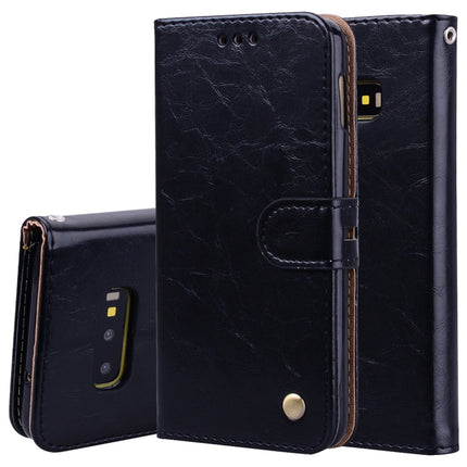 Funda de cuero con tapa horizontal con textura de cera de aceite de estilo empresarial para Galaxy S10 E, con soporte, ranuras para tarjetas y billetera, para Galaxy S10 E