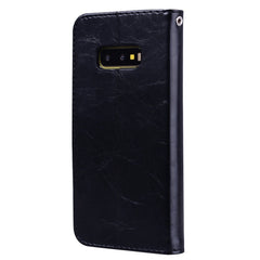 Business Style Oil Wax Texture Horizontal Flip Leather Case for Galaxy S10 E, with Holder & Card Slots & Wallet, For Galaxy S10 E