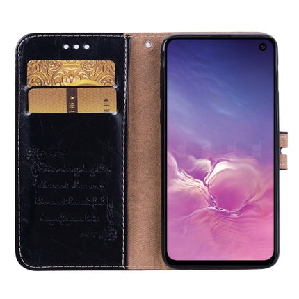 Funda de cuero con tapa horizontal con textura de cera de aceite de estilo empresarial para Galaxy S10 E, con soporte, ranuras para tarjetas y billetera, para Galaxy S10 E