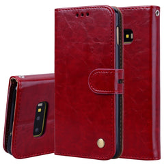 Business Style Oil Wax Texture Horizontal Flip Leather Case for Galaxy S10 E, with Holder & Card Slots & Wallet, For Galaxy S10 E