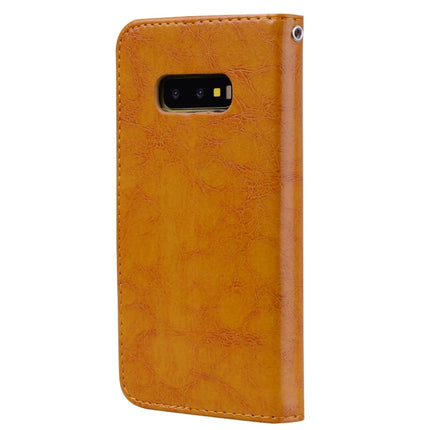 Business Style Oil Wax Texture Horizontal Flip Leather Case for Galaxy S10 E, with Holder & Card Slots & Wallet, For Galaxy S10 E