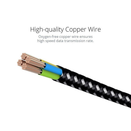 20cm 2A USB to USB-C / Type-C Nylon Weave Style Double Elbow Data Sync Charging Cable