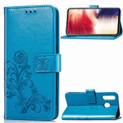 Lucky Clover Pressed Flowers Pattern Leather Case for Galaxy A8s, with Holder & Card Slots & Wallet & Hand Strap, For Galaxy A8s