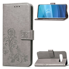 Lucky Clover Pressed Flowers Pattern Leather Case for Galaxy S10e, with Holder & Card Slots & Wallet & Hand Strap, For Galaxy S10e, Galaxy S10e