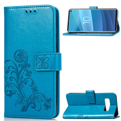 Lucky Clover Pressed Flowers Pattern Leather Case for Galaxy S10e, with Holder & Card Slots & Wallet & Hand Strap, For Galaxy S10e, Galaxy S10e