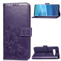 Lucky Clover Pressed Flowers Pattern Leather Case for Galaxy S10e, with Holder & Card Slots & Wallet & Hand Strap, For Galaxy S10e, Galaxy S10e