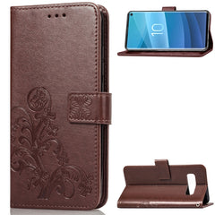 Lucky Clover Pressed Flowers Pattern Leather Case for Galaxy S10e, with Holder & Card Slots & Wallet & Hand Strap, For Galaxy S10e, Galaxy S10e