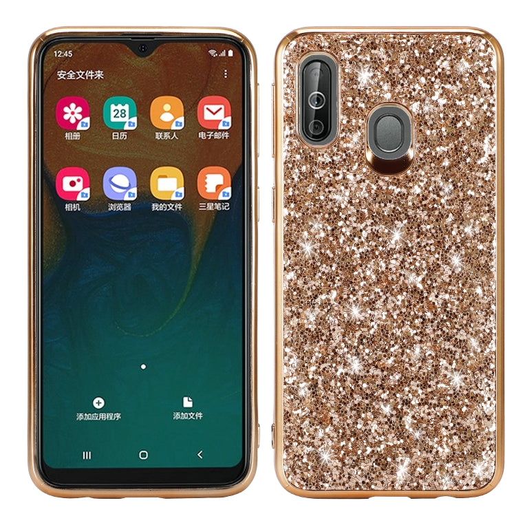 Glitzerndes, puderfarbenes, stoßfestes TPU-Case für Galaxy A40, Für Galaxy A40