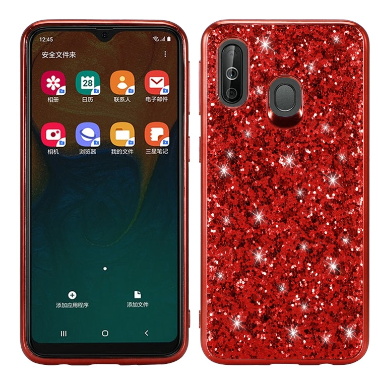 Glitzerndes, puderfarbenes, stoßfestes TPU-Case für Galaxy A40, Für Galaxy A40