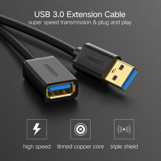 Ugreen 3m USB 3.0 Male to Female Data Sync Super Speed Transmission Extension Cord Cable, Length: 3m