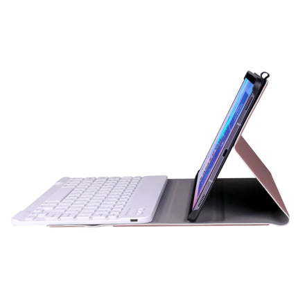A860 For Samsung Galaxy Tab S6 10.5 inch T860 / T865 Detachable Bluetooth Keyboard Tablet Case with Pen Holder Elastic Strap, Rose Gold, Black, Gold
