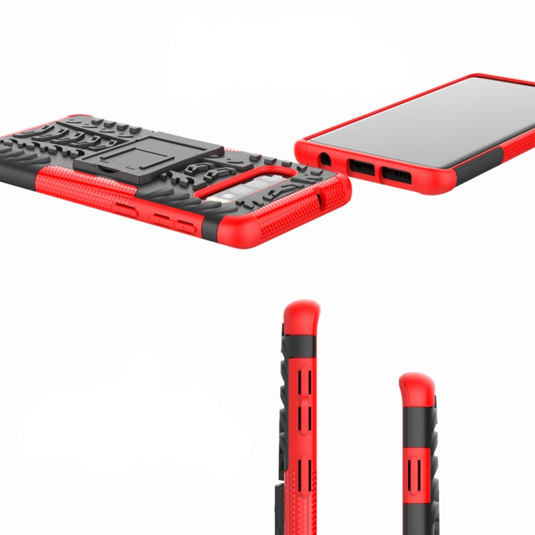 Stoßfeste Hülle aus TPU und PC mit Reifenstruktur für Galaxy S10, mit Halterung, für Galaxy S10