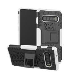 Tire Texture TPU+PC Shockproof Case for Galaxy S10, with Holder, For Galaxy S10