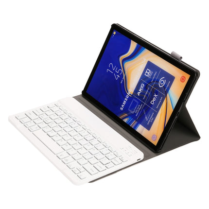 ST830S Bluetooth 3.0 Fine Wool Texture PU Leather ABS Detachable Seven-color Backlight Bluetooth Keyboard Leather Tablet Case for Samsung Galaxy Tab S4 10.5 inch T830 / T835, with Pen Slot & Holder