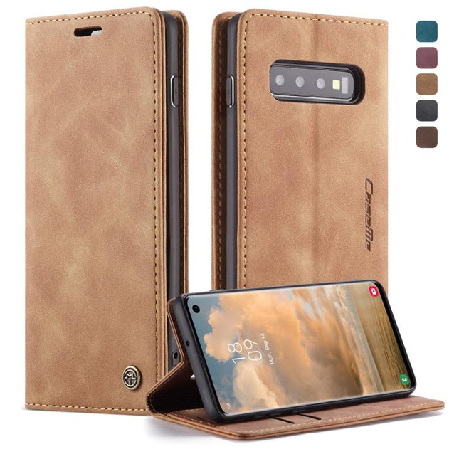 CaseMe-013 Multifunctional Retro Frosted Horizontal Flip Leather Case for Galaxy S10, with Card Slot & Holder & Wallet, For Galaxy S10