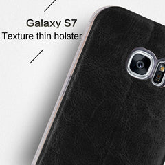 MOFI For Galaxy S7 / G930 Crazy Horse Texture Horizontal Flip Leather Case with Holder