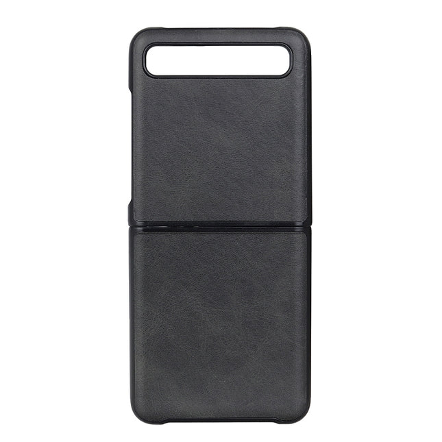 For Galaxy Z Flip Two-color Cow Leather Texture Folding Protective Case
