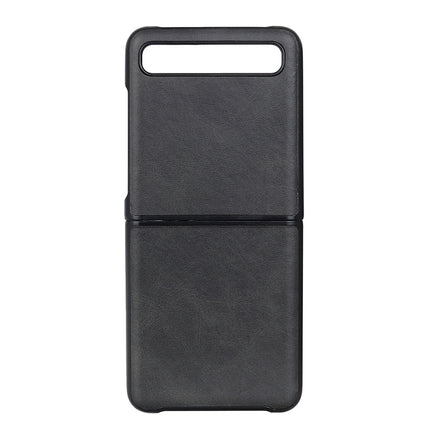 Funda protectora plegable con textura de cuero de vaca de dos colores para Galaxy Z Flip