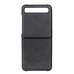 For Galaxy Z Flip Two-color Cow Leather Texture Folding Protective Case