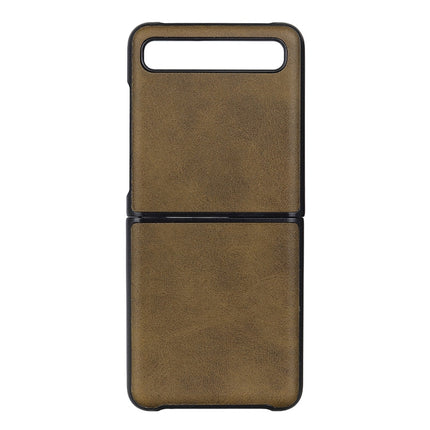 Funda protectora plegable con textura de cuero de vaca de dos colores para Galaxy Z Flip