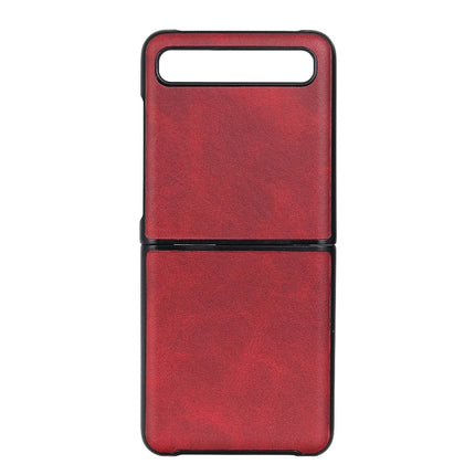 Funda protectora plegable con textura de cuero de vaca de dos colores para Galaxy Z Flip