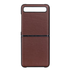 For Galaxy Z Flip Genuine Leather Lambskin Texture Folding Protective Case