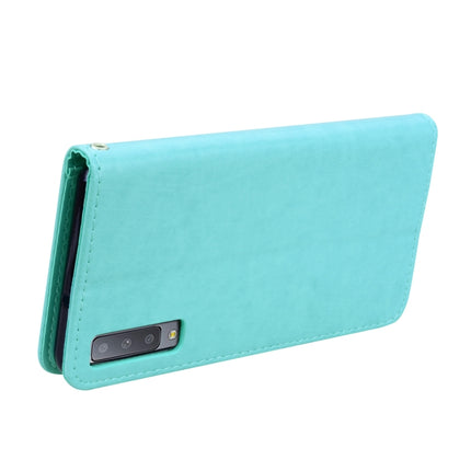 Horizontale Klapphülle aus PU-Leder mit Rosenprägung für Samsung Galaxy A7 (2018), mit Halter, Kartenfächern und Geldbörse, für Samsung Galaxy A7 (2018)