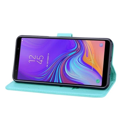 Horizontale Klapphülle aus PU-Leder mit Rosenprägung für Samsung Galaxy A7 (2018), mit Halter, Kartenfächern und Geldbörse, für Samsung Galaxy A7 (2018)