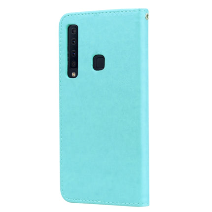 Horizontale Klapphülle aus PU-Leder mit Rosenprägung für Samsung Galaxy A9 (2018), mit Halter, Kartenfächern und Geldbörse, für Samsung Galaxy A9 (2018)