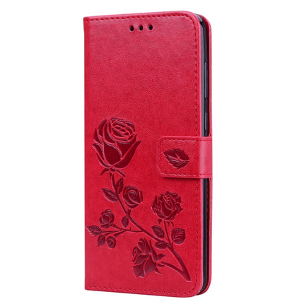 Horizontale Klapphülle aus PU-Leder mit Rosenprägung für Samsung Galaxy A9 (2018), mit Halter, Kartenfächern und Geldbörse, für Samsung Galaxy A9 (2018)