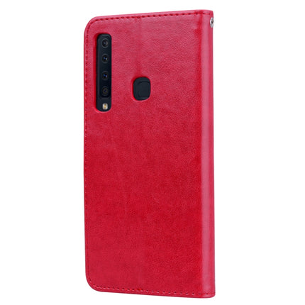 Horizontale Klapphülle aus PU-Leder mit Rosenprägung für Samsung Galaxy A9 (2018), mit Halter, Kartenfächern und Geldbörse, für Samsung Galaxy A9 (2018)