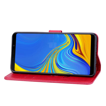 Horizontale Klapphülle aus PU-Leder mit Rosenprägung für Samsung Galaxy A9 (2018), mit Halter, Kartenfächern und Geldbörse, für Samsung Galaxy A9 (2018)