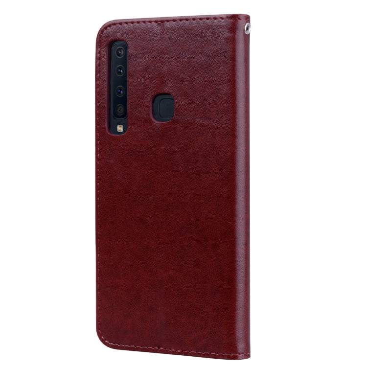 Horizontale Klapphülle aus PU-Leder mit Rosenprägung für Samsung Galaxy A9 (2018), mit Halter, Kartenfächern und Geldbörse, für Samsung Galaxy A9 (2018)