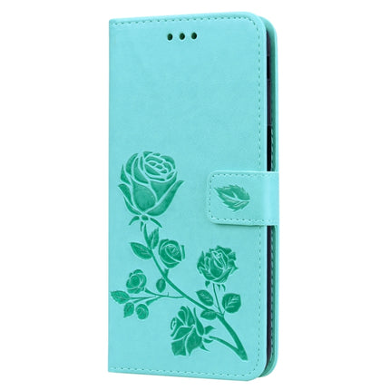 Funda de piel sintética con tapa horizontal con relieve de rosa para Samsung Galaxy J6 Plus, con soporte, ranuras para tarjetas y billetera, para Samsung Galaxy J6 Plus