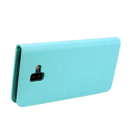 Funda de piel sintética con tapa horizontal con relieve de rosa para Samsung Galaxy J6 Plus, con soporte, ranuras para tarjetas y billetera, para Samsung Galaxy J6 Plus
