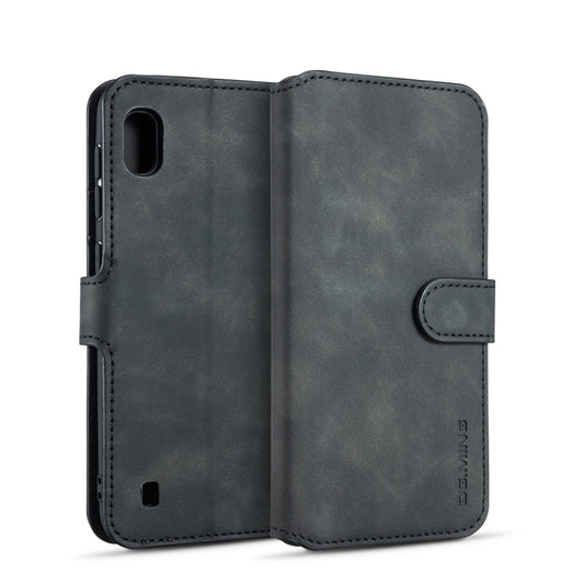 DG.MING Retro Oil Side Horizontal Flip Case for Galaxy A10, with Holder & Card Slots & Wallet, Galaxy A10