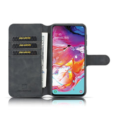 DG.MING Retro Oil Side Horizontal Flip Case for Galaxy A10, with Holder & Card Slots & Wallet, Galaxy A10