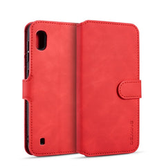 DG.MING Retro Oil Side Horizontal Flip Case for Galaxy A10, with Holder & Card Slots & Wallet, Galaxy A10