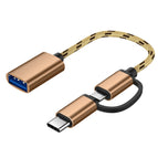 Micro USB 17cm Gold / Gold