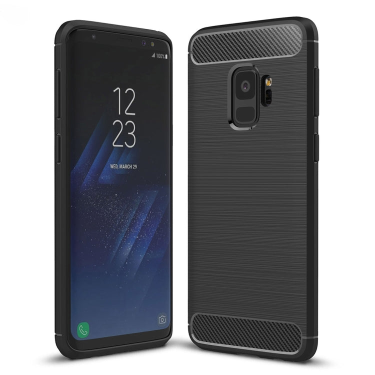 For Galaxy S9 Brushed Carbon Fiber Texture Soft TPU Anti-skip Protective Cover Back Case, For Galaxy S9, For Samsung Galaxy S9