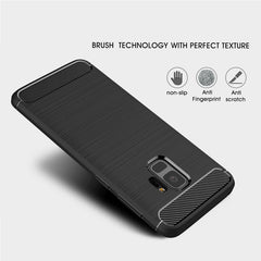 Für Galaxy S9, gebürstete Kohlefaserstruktur, weiches TPU, Anti-Skip-Schutzhülle, Rückseite, für Galaxy S9, für Samsung Galaxy S9